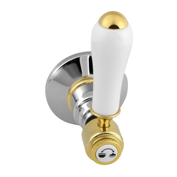 Bateria prysznicowa podtynkowa w srebrno-złotym kolorze (2 otwory) Antea – Sapho-image-1