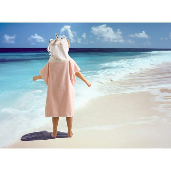 Różowe bawełniane ponczo dziecięce Lola – Good Morning-image-1