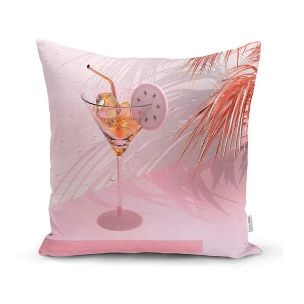 Poszewka na poduszkę Minimalist Cushion Covers Drink With Pink BG, 45x45 cm
