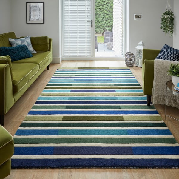 Zielony dywan wełniany 230x160 cm Piano – Flair Rugs-image-1