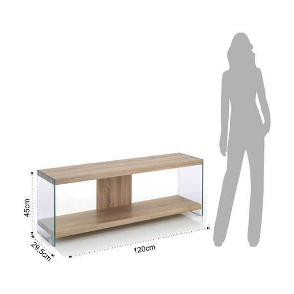 Szklana szafka pod TV w naturalnym kolorze 120x45x29,5 cm Nancy – Tomasucci-image-4