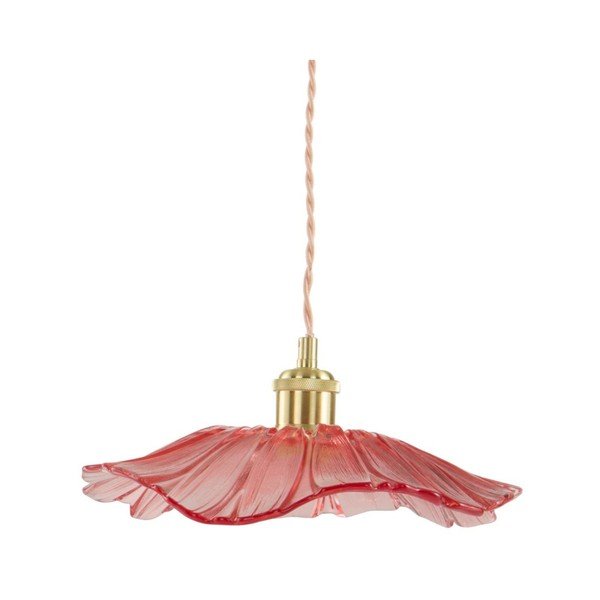 Czerwona/w kolorze złota szklana lampa wisząca ø 30 cm Nugget – Jotex