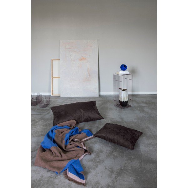 Bordowy/niebieski koc z bawełny z recyklingu telewizyjny 130x175 cm Studio – Mette Ditmer Denmark-image-3