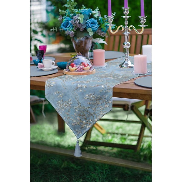 Bieżnik 45x140 cm Blue Spring – Minimalist Cushion Covers-image-2