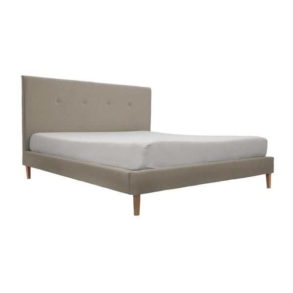 Jasnobrązowe łóżko z naturalnymi nogami Vivonita Kent, 140x200 cm