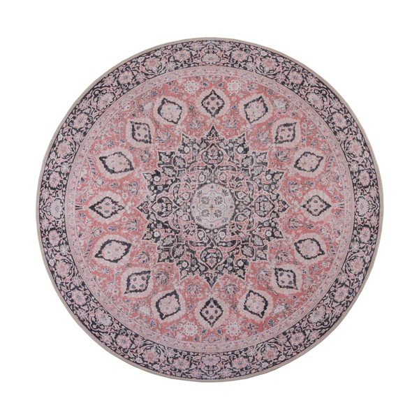 Różowy okrągły dywan odpowiedni do prania ø 180 cm Somerton – Flair Rugs-image-2
