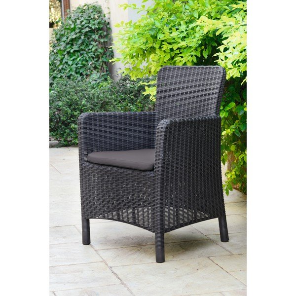 Antracytowy plastikowy fotel ogrodowy Trenton – Keter-image-4