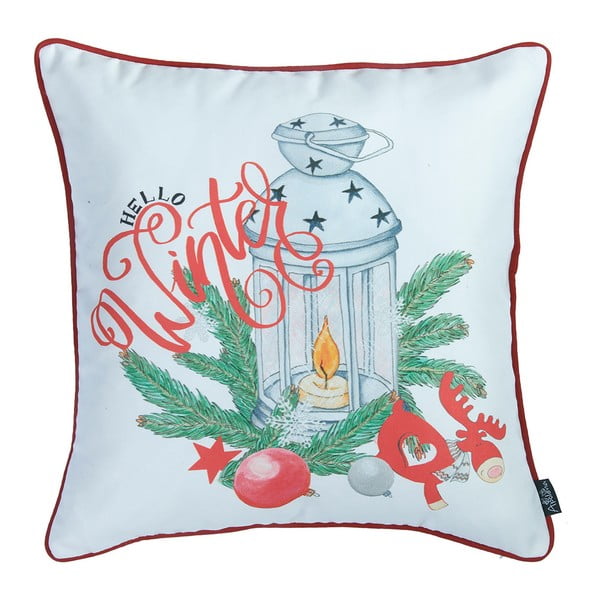 Poszewka na poduszkę z motywem świątecznym Apolena Honey Hello Winter, 45x45 cm
