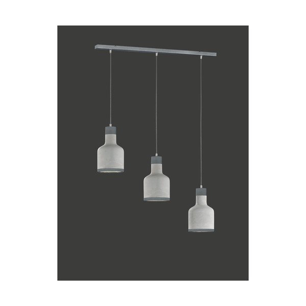 Szara lampa wisząca na 3 żarówki Trio Rodney, wys. 1,5 m-image-1