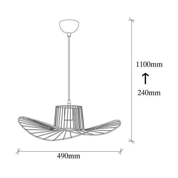 Czarna lampa wisząca z metalowym kloszem ø 50 cm Tel – Opviq lights-image-3