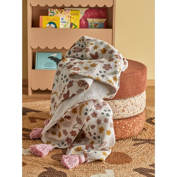 Biało-różowy koc dziecięcy 130x160 cm Kristine – Bloomingville Mini-image-1