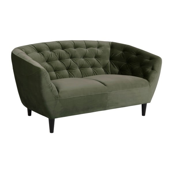 Zielona aksamitna sofa Actona Ria, 150 cm-image-1