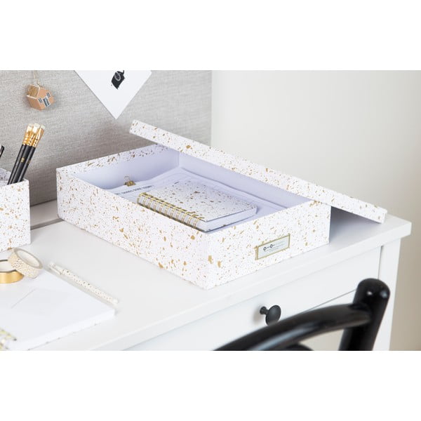 Pudełko w biało-złotym kolorze Bigso Box of Sweden Oskar-image-1