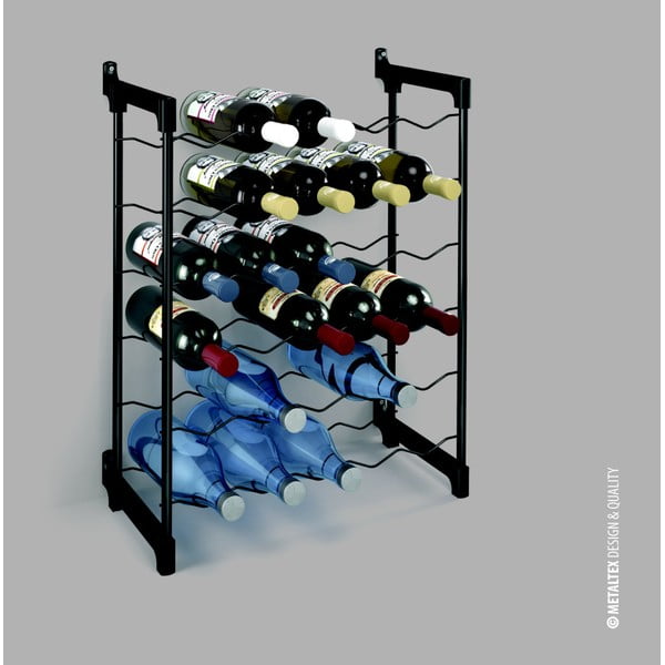 Szary metalowy regał na wino liczba butelek 30 Chianti – Metaltex-image-1