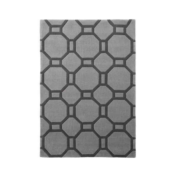 Szary ręcznie tkany dywan Think Rugs Hong Kong Tile Grey, 90x150 cm