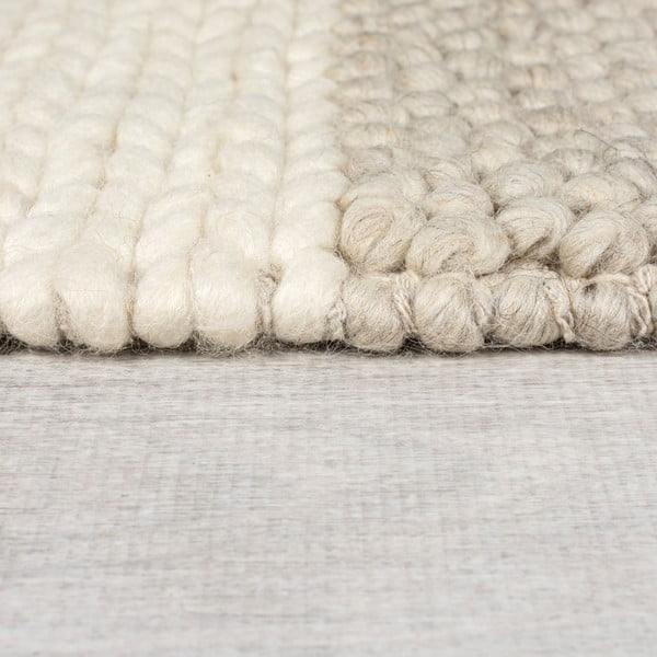 Beżowy chodnik z mieszanki wełny tkany ręcznie 60x230 cm Minerals Patchwork – Flair Rugs-image-4