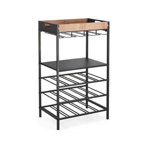 Czarna metalowa szafka na wino liczba butelek 15, 48,5x84,5x34 cm Isaac – Yes Everyday-image-2