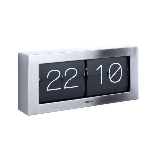 Srebrny zegar klapkowy Karlsson Time Flip-image-1