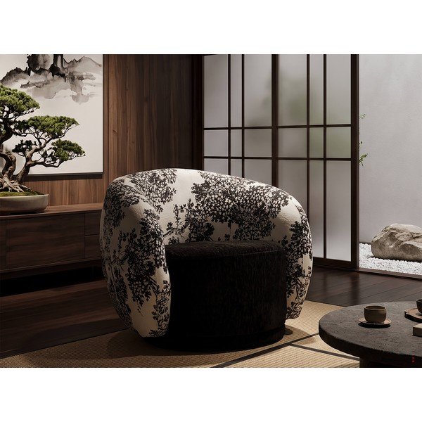 Czarno-biały fotel Oriental Style – Mauro Ferretti-image-1