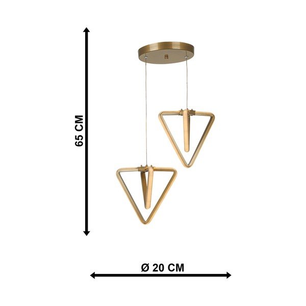 Metalowa lampa wisząca LED w kolorze brązu ø 20 cm Baris – Squid Lighting-image-4