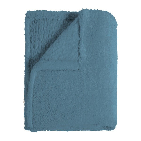 Niebieski koc Home Collection Sherpa, 130x170 cm