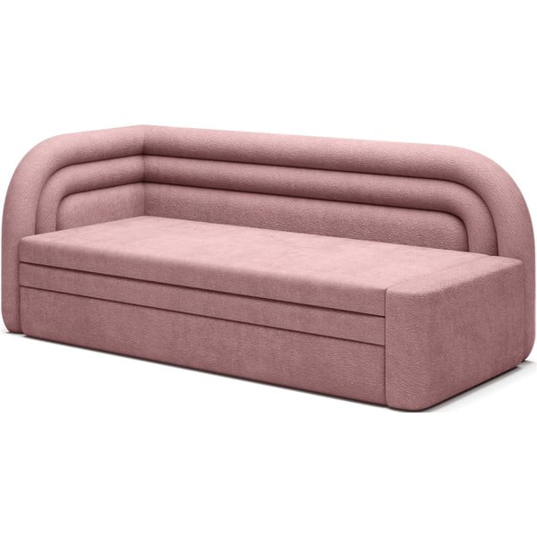 Różowa rozkładana/ze schowkiem sofa z tkaniny szenilowej lewostronna 223 cm Fabillo – ELTAP-image-2
