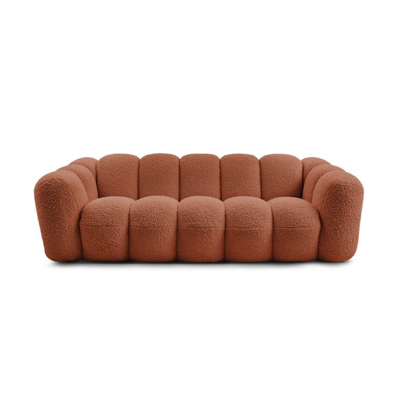 Ceglasta sofa z materiału bouclé 232 cm Hippolyte – Bobochic Paris