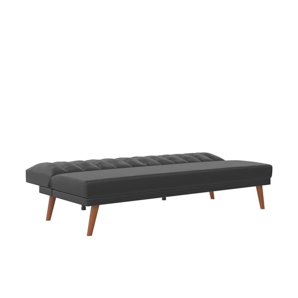 Czarna rozkładana sofa z imitacji skóry 173 cm Brittany – Novogratz-image-3