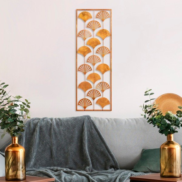 Metalowa dekoracja ścienna 32x90 cm Gingko – Wallity-image-1