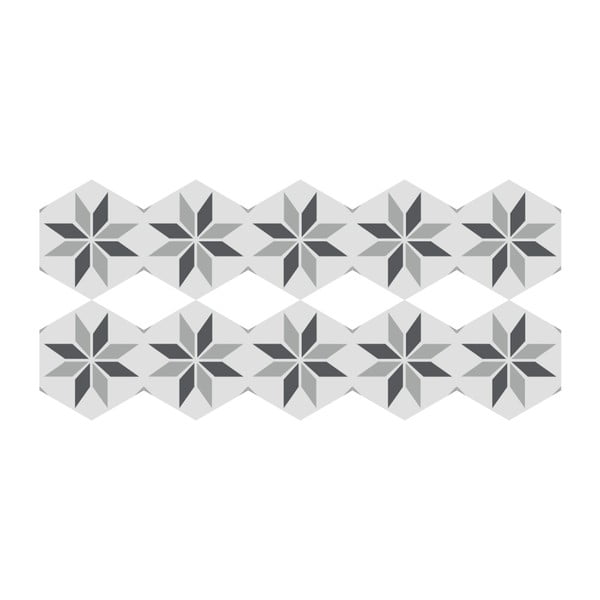 Zestaw 10 naklejek na podłogę Ambiance Floor Stickers Hexagons Perina, 40x90 cm