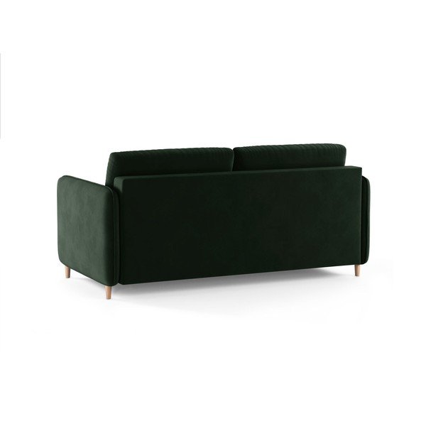Ciemnozielona aksamitna sofa do spania 184 cm – Micadoni -image-3