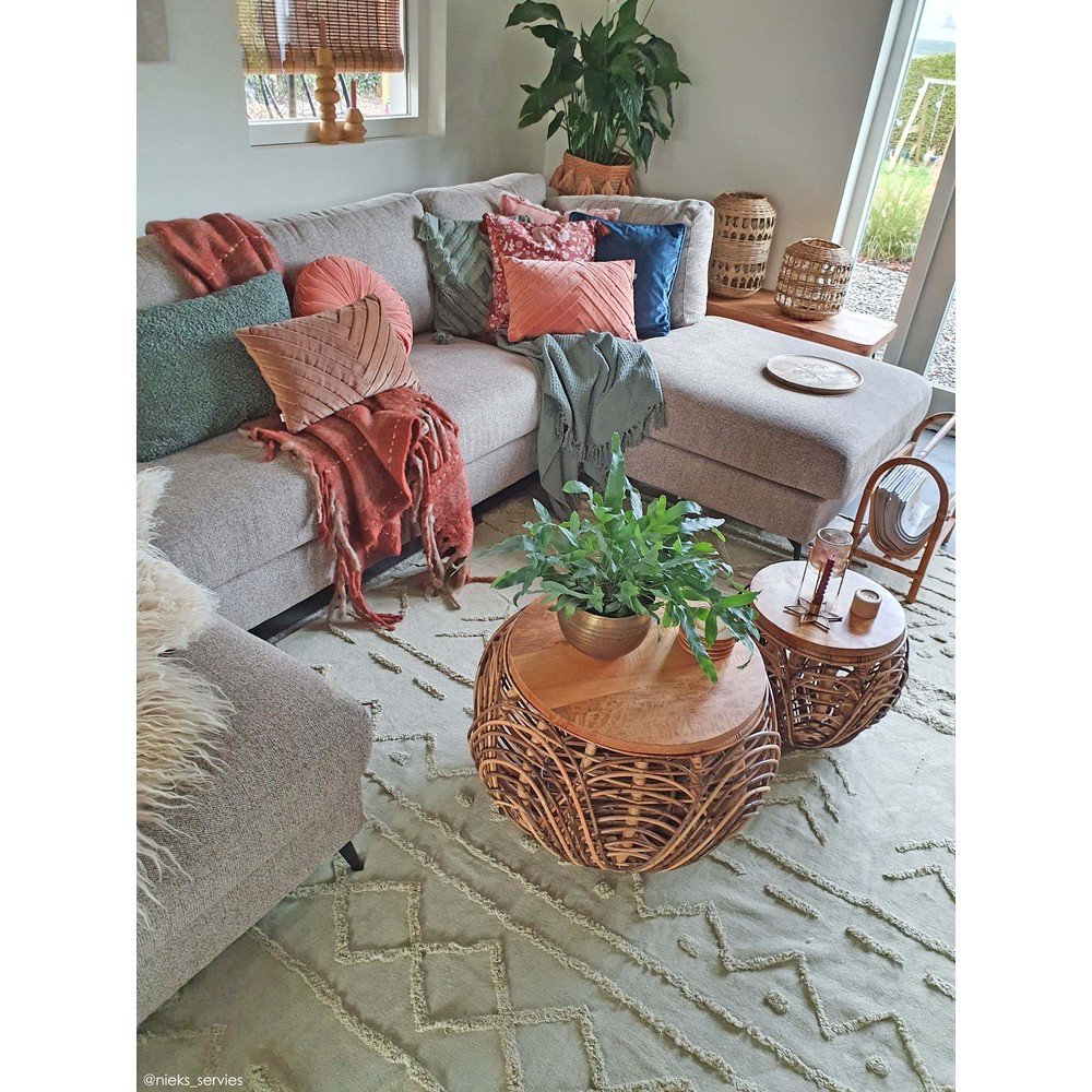 Jasnozielony bawełniany dywan tkany ręcznie odpowiedni do prania 200x300 cm Tribu Olive – Lorena Canals (zdjęcie 8)