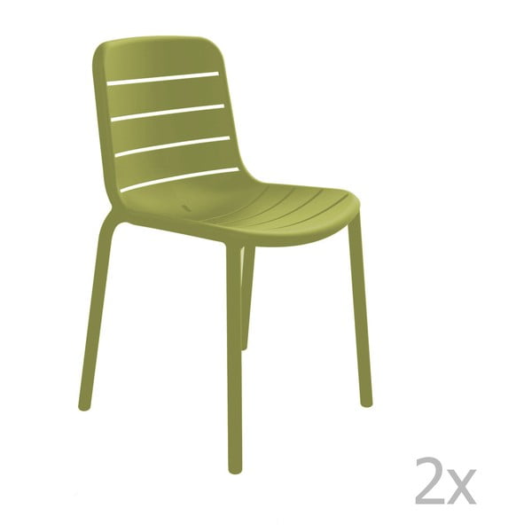 Zestaw 2 zielonych krzeseł ogrodowych Resol Gina