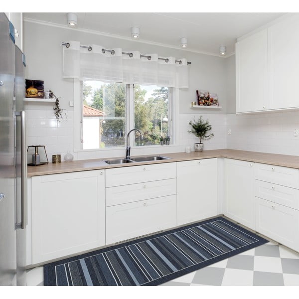 Granatowy chodnik Floorita Velour, 55x140 cm-image-2