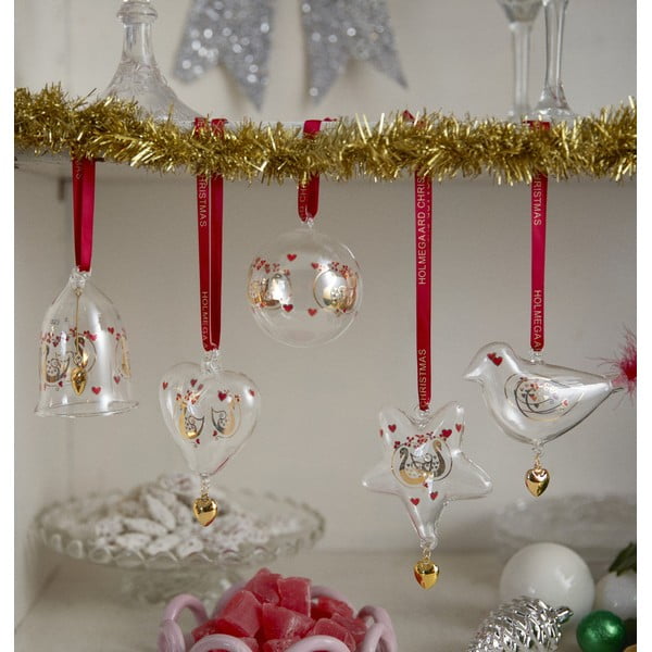 Szklana ręcznie dmuchana ozdoba świąteczna 8 cm Ann-Sofi Romme Annual Christmas Heart 2025 – Holmegaard-image-1