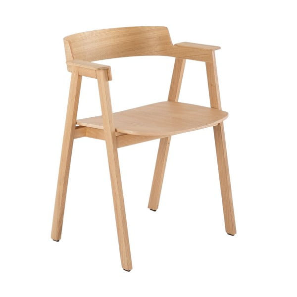 Krzesło z podłokietnikami z litego drewna dębowego w naturalnym kolorze Flip – Gazzda