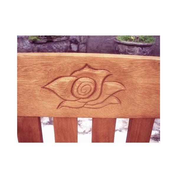 Brązowa drewniana ławka ogrodowa Harland – Garden Pleasure-image-1