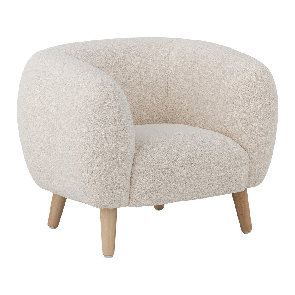 Biały fotel dziecięcy z materiału bouclé Cade – Bloomingville Mini