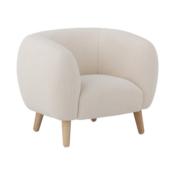 Biały fotel dziecięcy z materiału bouclé Cade – Bloomingville Mini