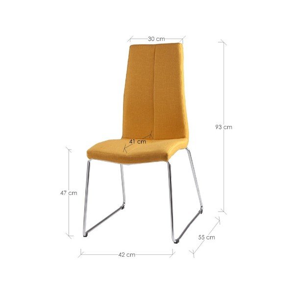 Zestaw 4 żółtych krzeseł sømcasa Aora-image-2
