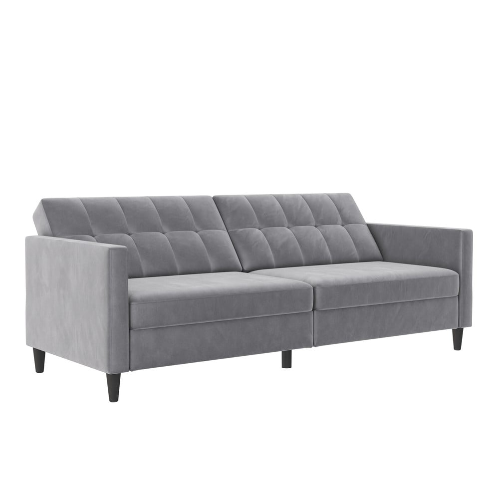 Jasnoszara aksamitna sofa 203 cm Hartford – Støraa (zdjęcie 7)