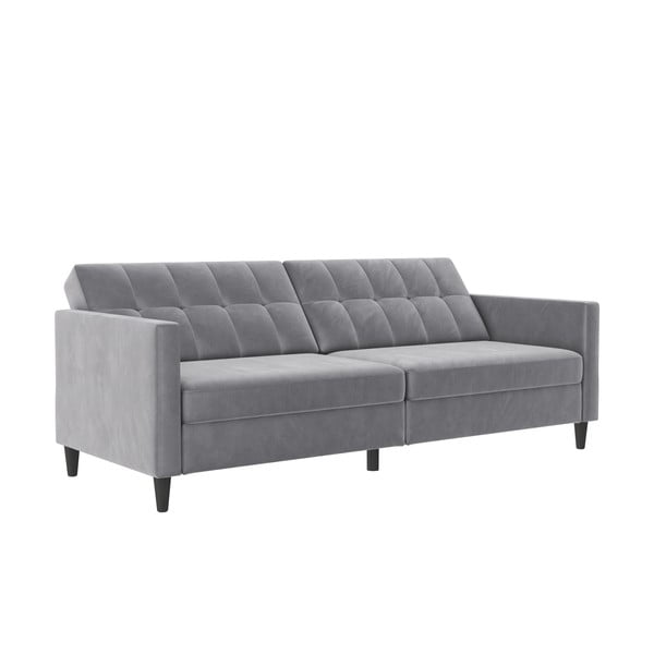 Jasnoszara aksamitna sofa 203 cm Hartford – Støraa-image-1