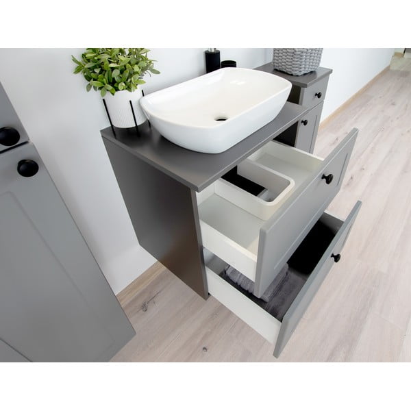 Szara niska wisząca szafka pod umywalkę 61,5x60 cm Senja – STOLKAR-image-3