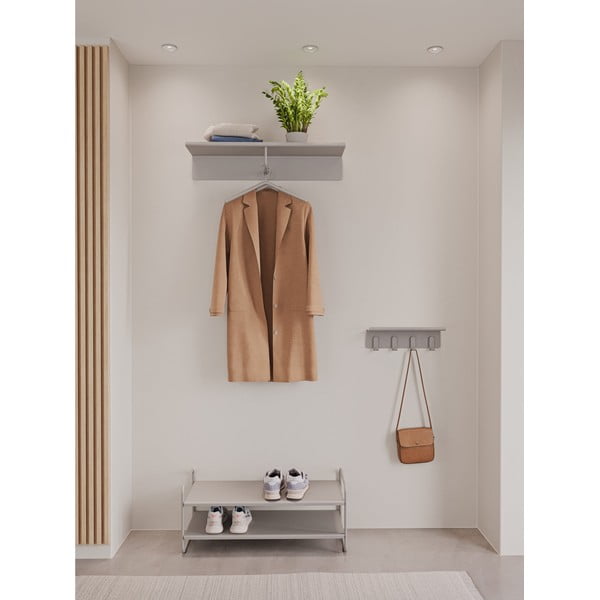 Jasnoszary stalowy regał na buty 33x33x80 cm A-Shoe – Zone-image-1