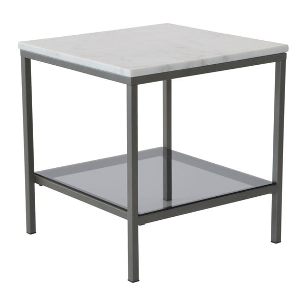 Marmurowy stolik z szarą konstrukcją RGE Ascot, 50x50 cm