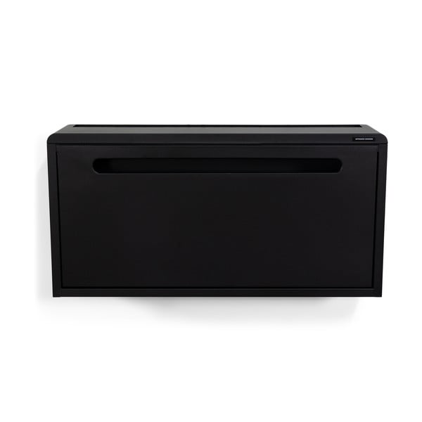 Czarna metalowa uchylna/wisząca szafka na buty 76x38x18 cm Sportiva – Spinder Design-image-2