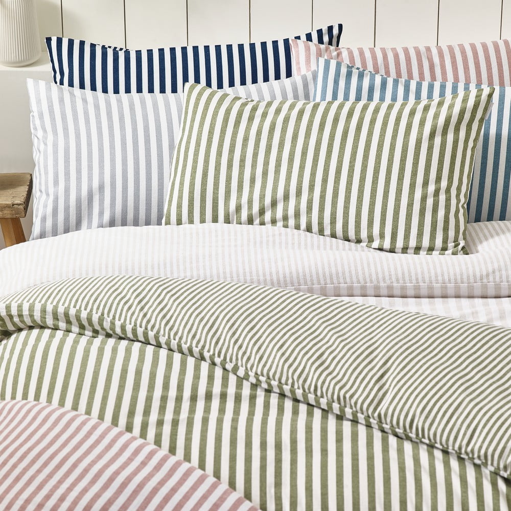 Ciemnoniebieska flanelowa pościel dwuosobowa 200x200 cm Stripe – Catherine Lansfield (zdjęcie 6)