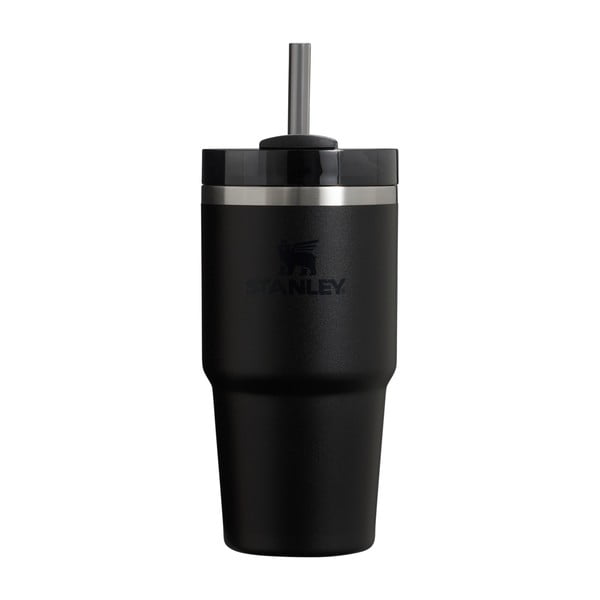 Czarny termos ze słomką ze stali nierdzewnej 600 ml Quencher H2.0 FlowState Tumbler Black – Stanley