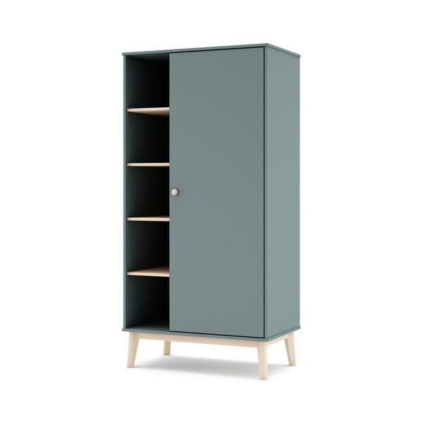 Szarozielona szafa dziecięca 90x180x52 cm Esteban – Marckeric-image-4