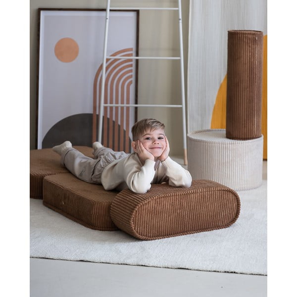 Brązowy sztruksowy fotel dziecięcy Flip – Wigiwama-image-3